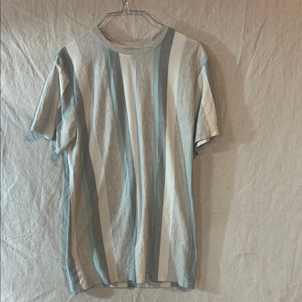 San Francisco Work Shirts Striped Blue and White Men's Shirt Size Large